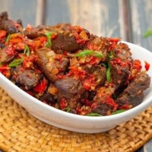 Fried Peppered Goat Meat